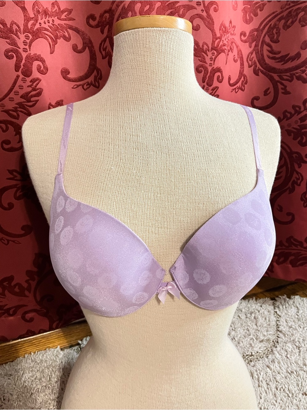 Vintage Victoria secret push up Lilac floral bra